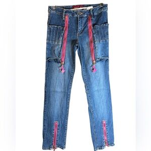 Baby Phat Y2K Blue Jeans with Pink Details